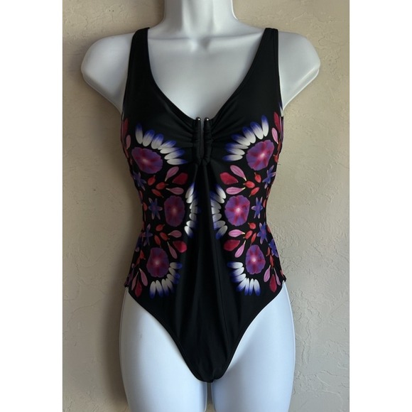 Desigual Other - Desigual Nassau One Piece Swimsuit S Black Floral Luxury Resortwear Beach Swim